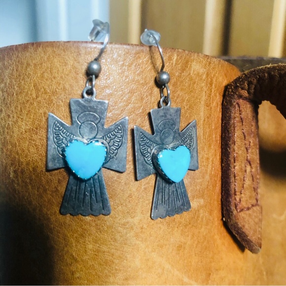 Sterling Silver & Turquoise Earrings! - Picture 5 of 7